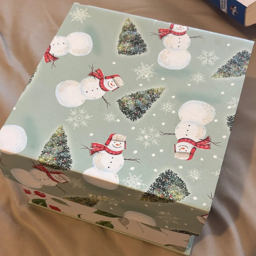Festive Snowman Gift Box - Green Christmas Design
